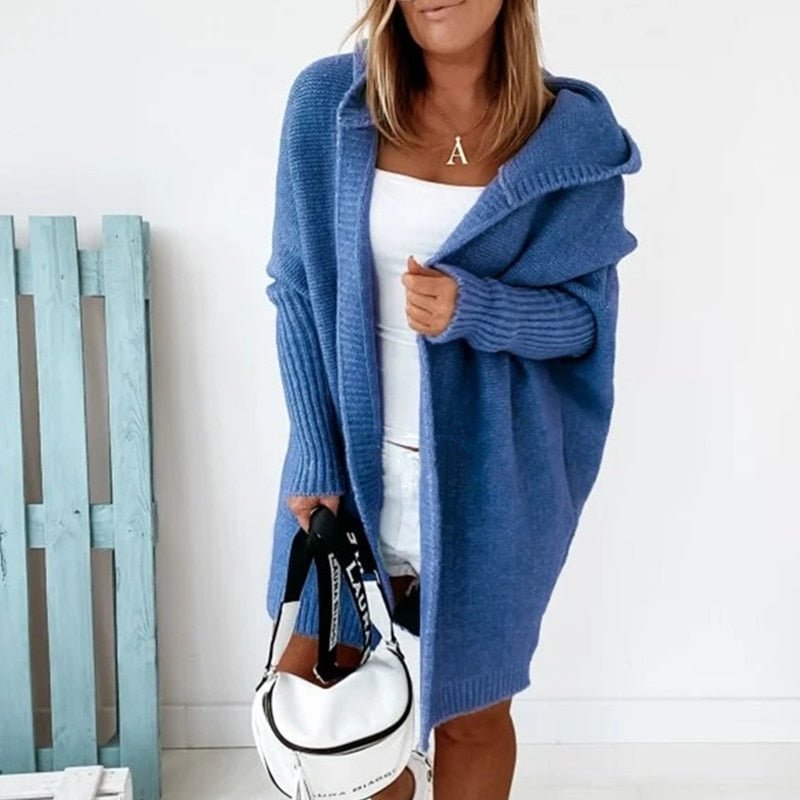 Women's Chunky Knit Hooded Cardigan