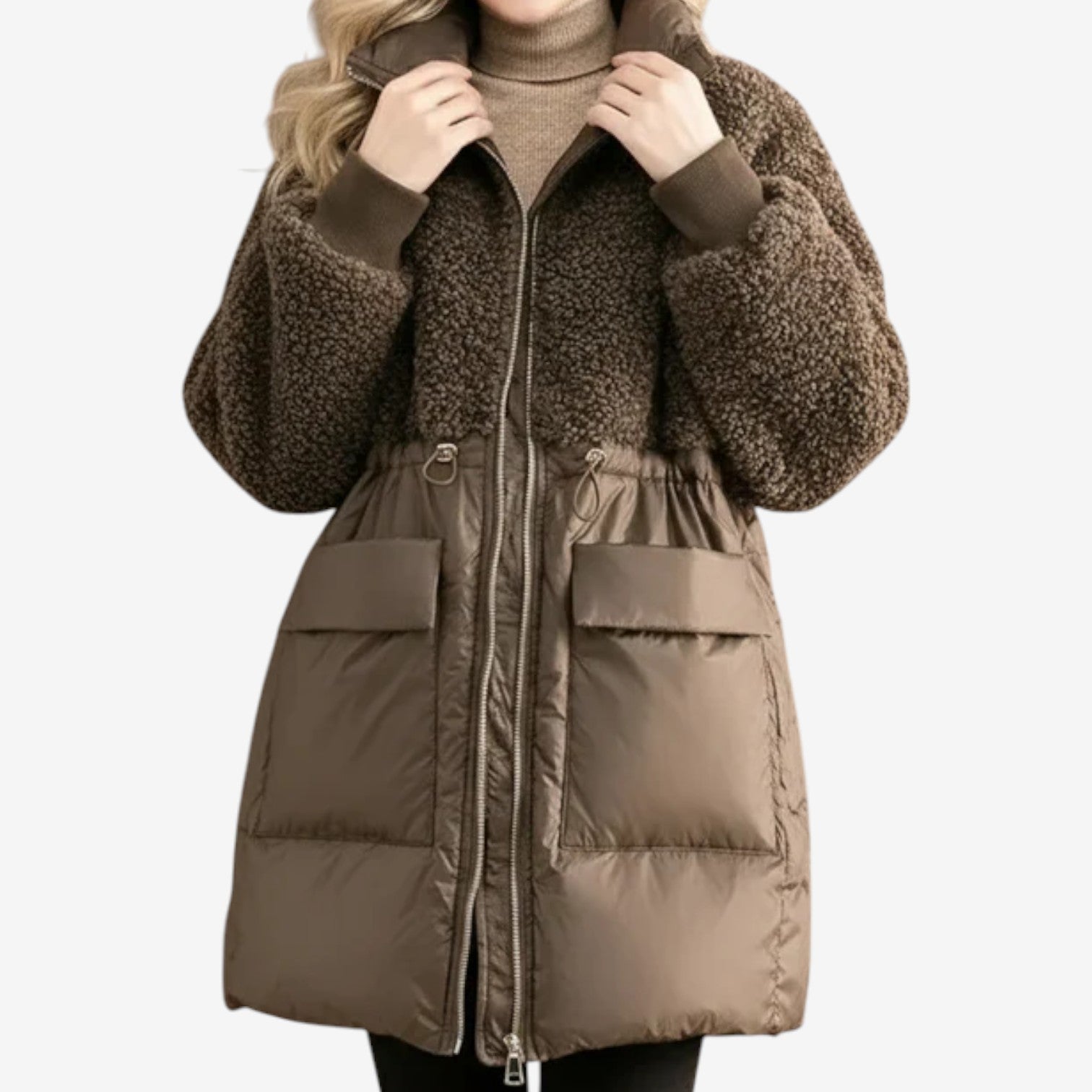 Women's Teddy Fleece Puffer Coat – Longline Winter Coat