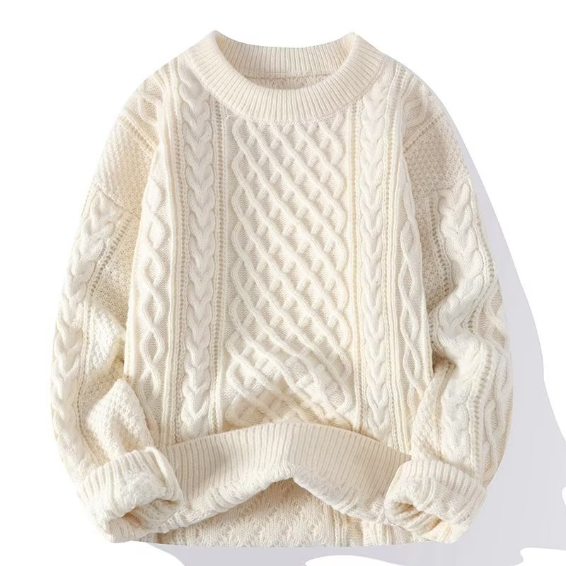Women's Cable Knit Jumper – Ribbed Crew Neck