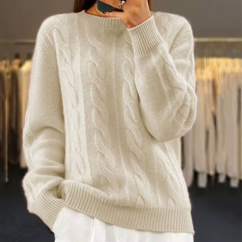 Women's Cable Knit Jumper – Soft Wool-Blend