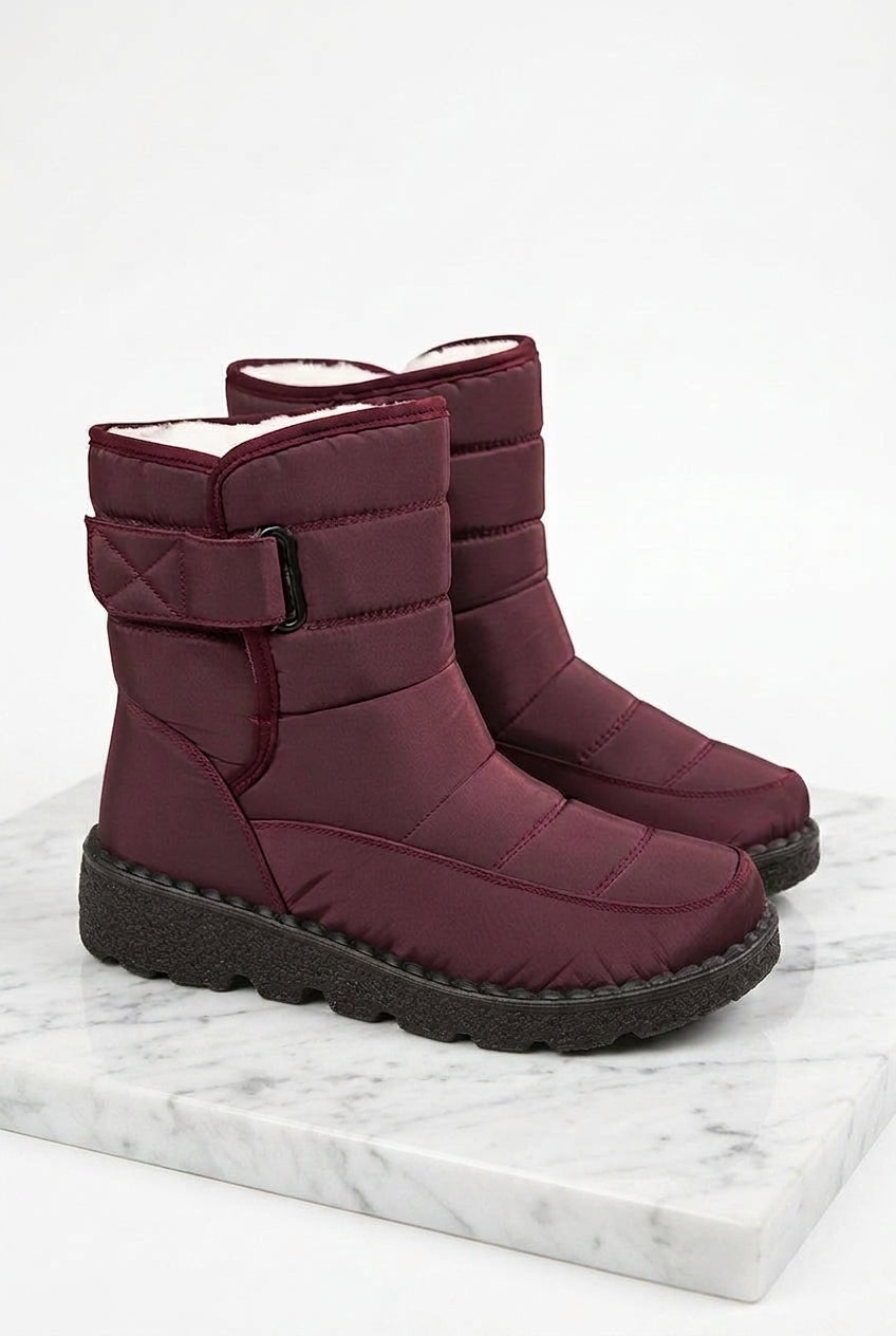 Women's Waterproof Quilted Snow Boots – Fur-Lined Non-Slip