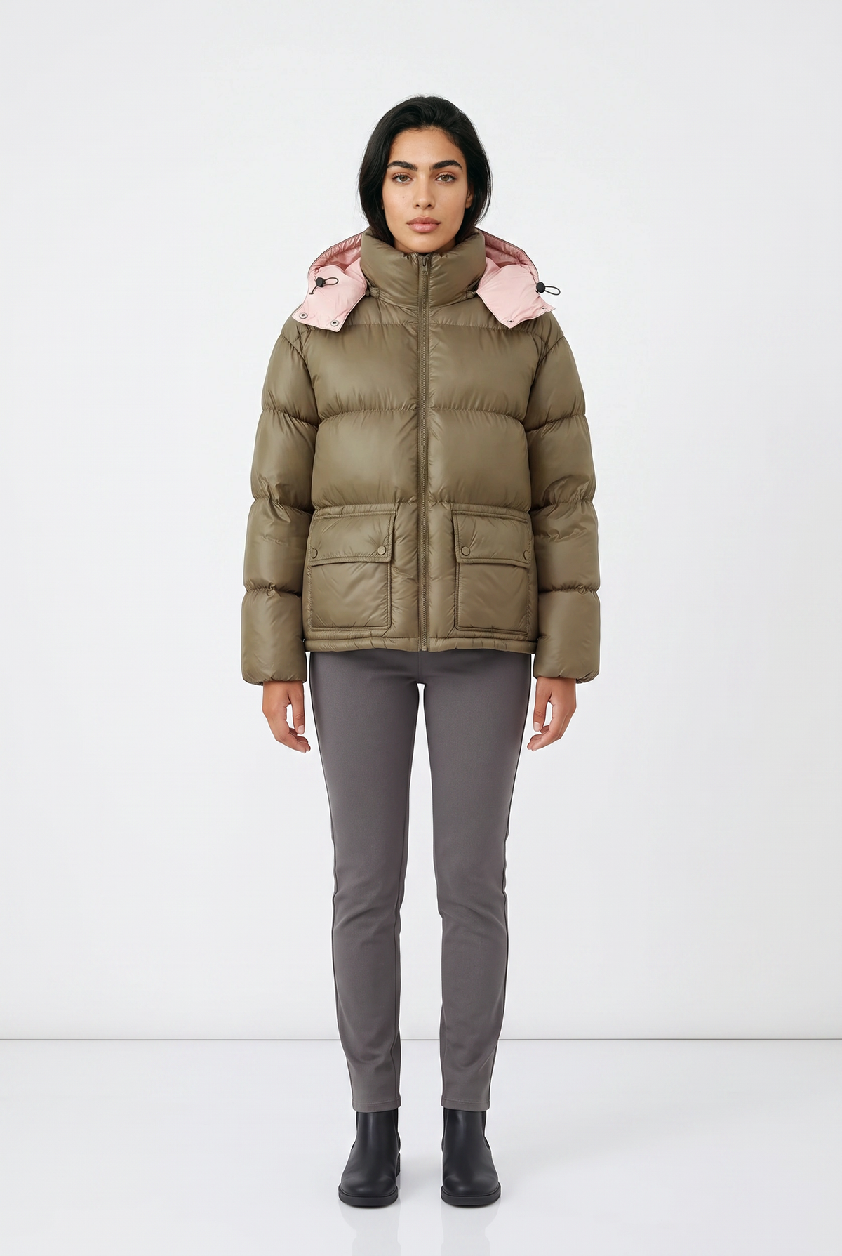 Women's Oversized Hooded Puffer Jacket – Quilted Winter Padding