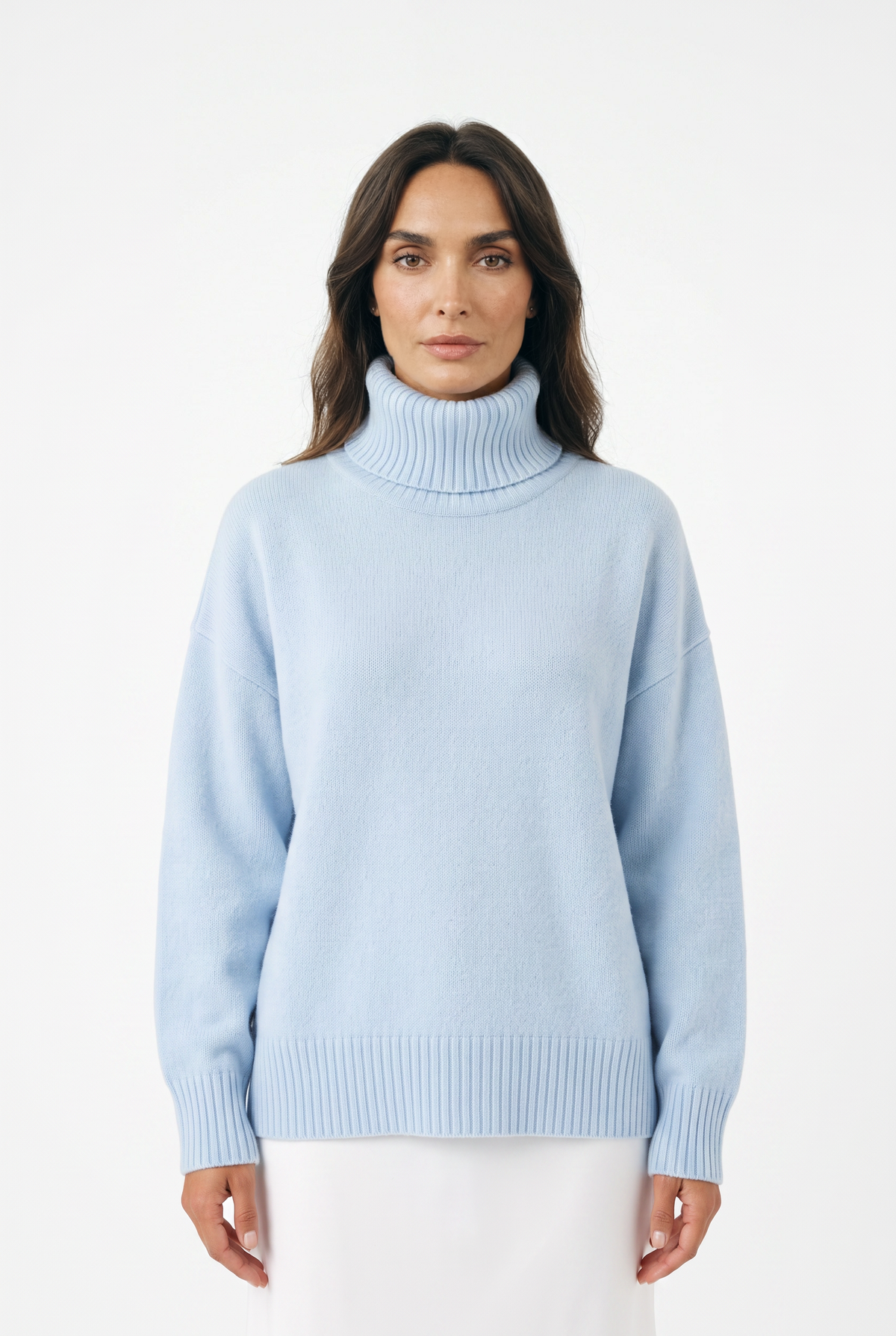 Women's Oversized Turtleneck Jumper – Knitted Top