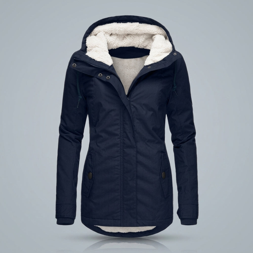 Women's Fleece-Lined Hooded Parka – Sherpa Winter Jacket