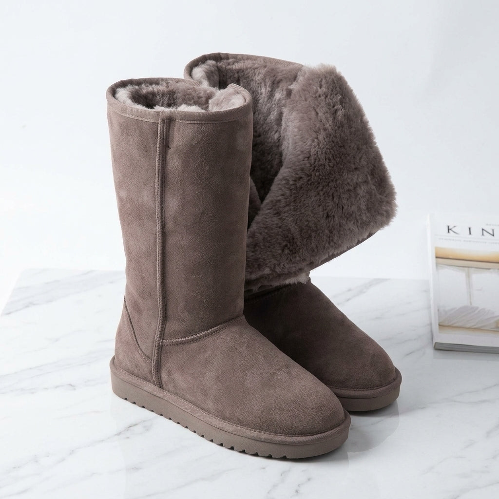 Women's Knee-High Snow Boots – Waterproof Faux Fur Lined Winter Boots