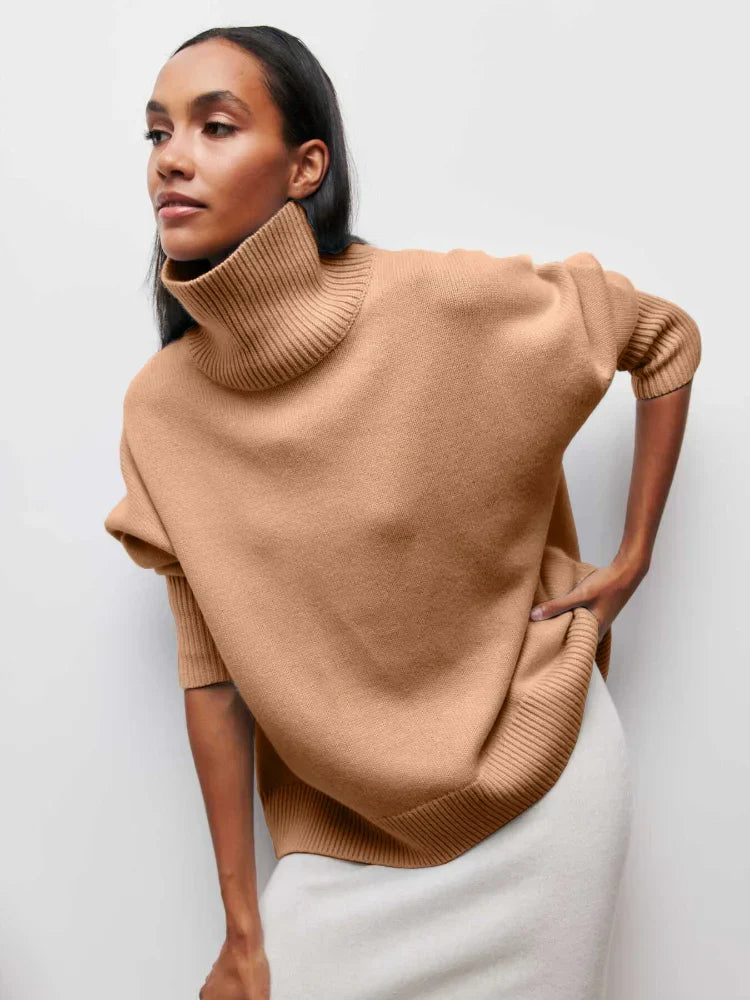Women's Roll Neck Jumper – Chunky Knit