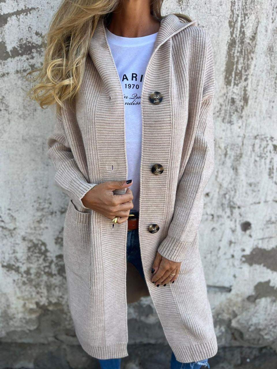 Women's Longline Knit Cardigan with Pockets