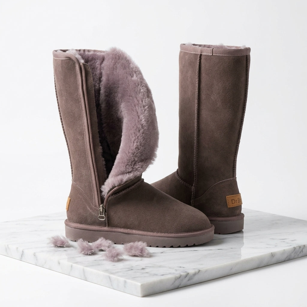 Women's Knee-High Snow Boots – Waterproof Faux Fur Lined Winter Boots