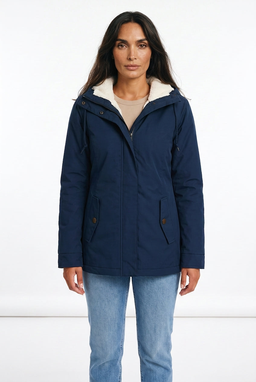 Women's Fleece-Lined Hooded Parka – Sherpa Winter Jacket