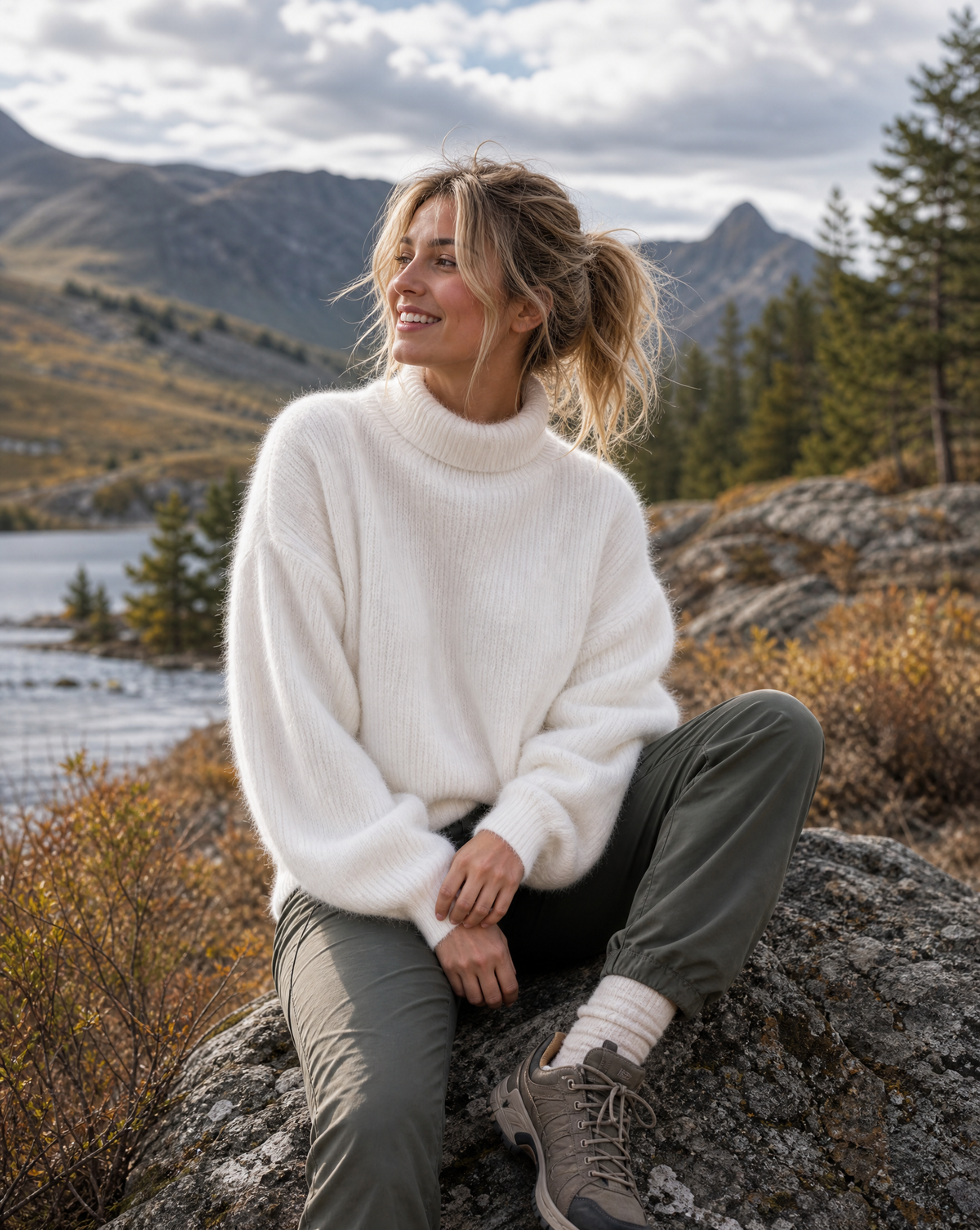 Women's Chunky Knit Jumper – Turtleneck Oversized Pullover