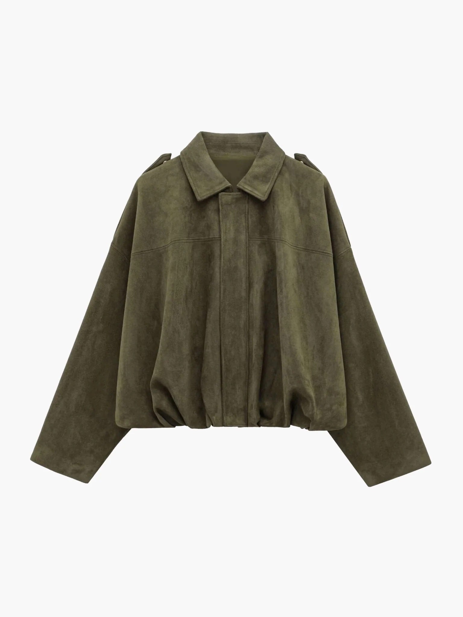 Women's Faux Suede Bomber Jacket – Collar Cropped Zip Jacket
