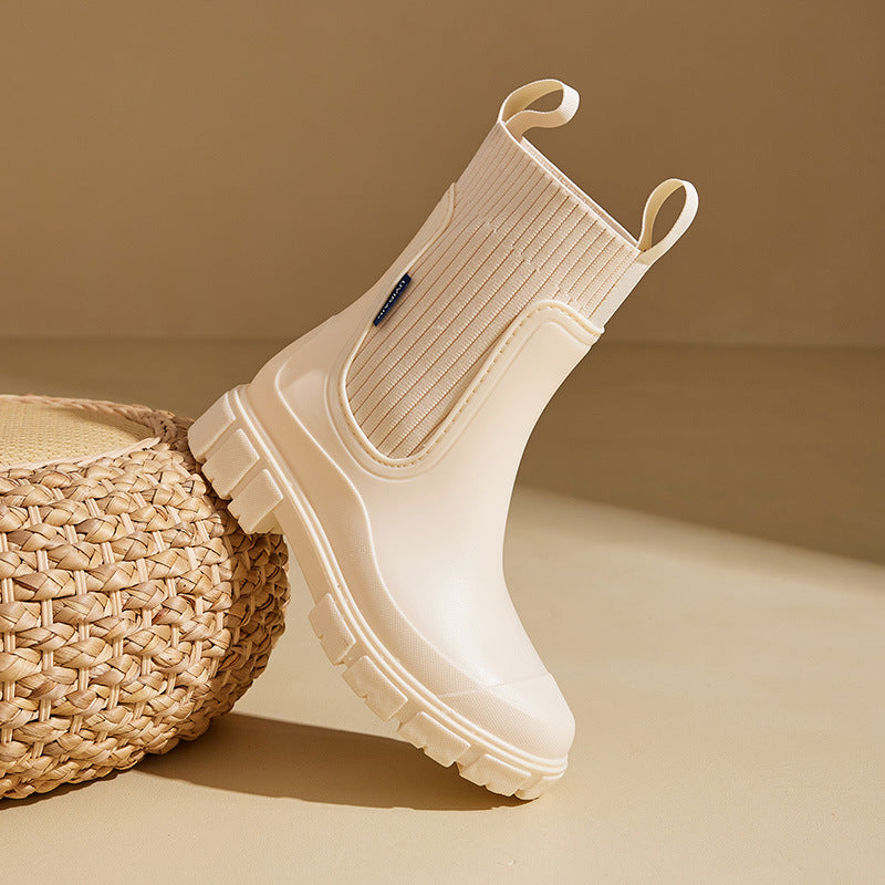 Women's Chunky Chelsea Boots – Ribbed-Knit Ankle Boots