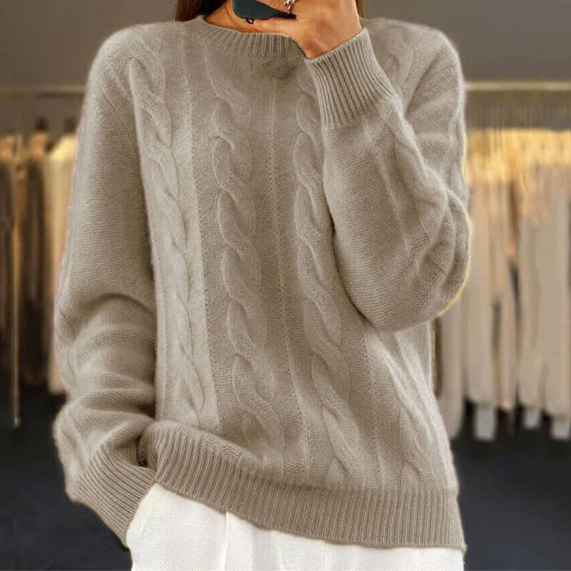 Women's Cable Knit Jumper – Soft Wool-Blend