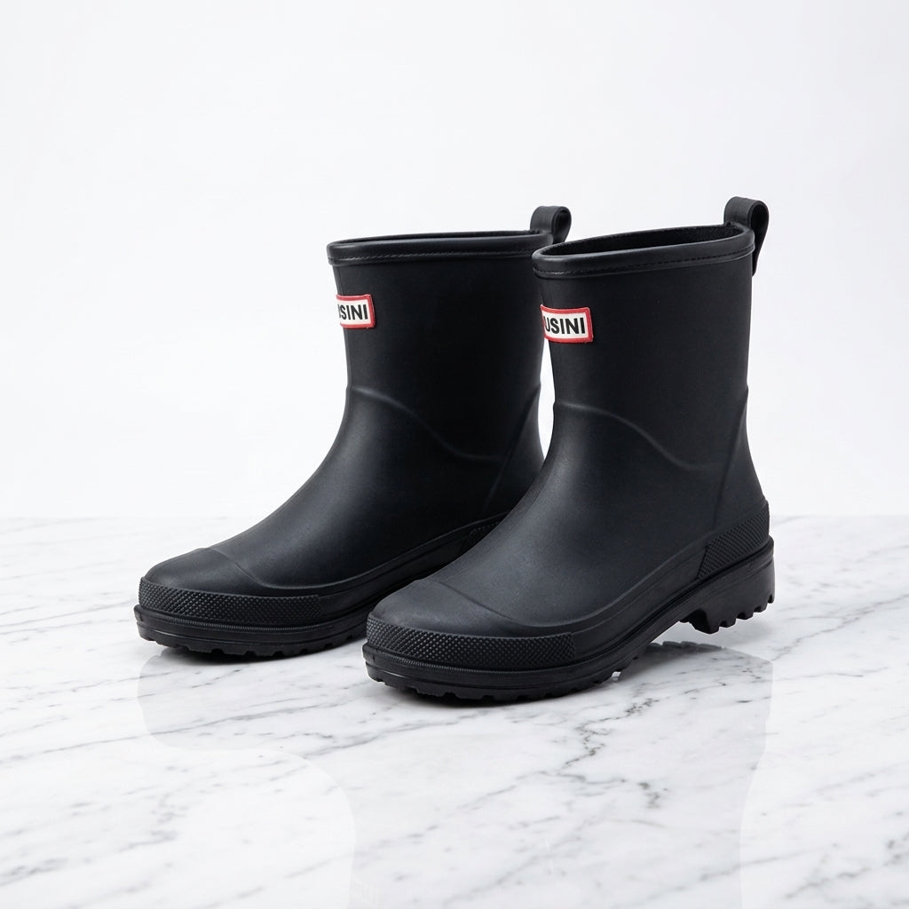 Women's Waterproof Mid-Calf Rain Boots with Non-Slip Sole