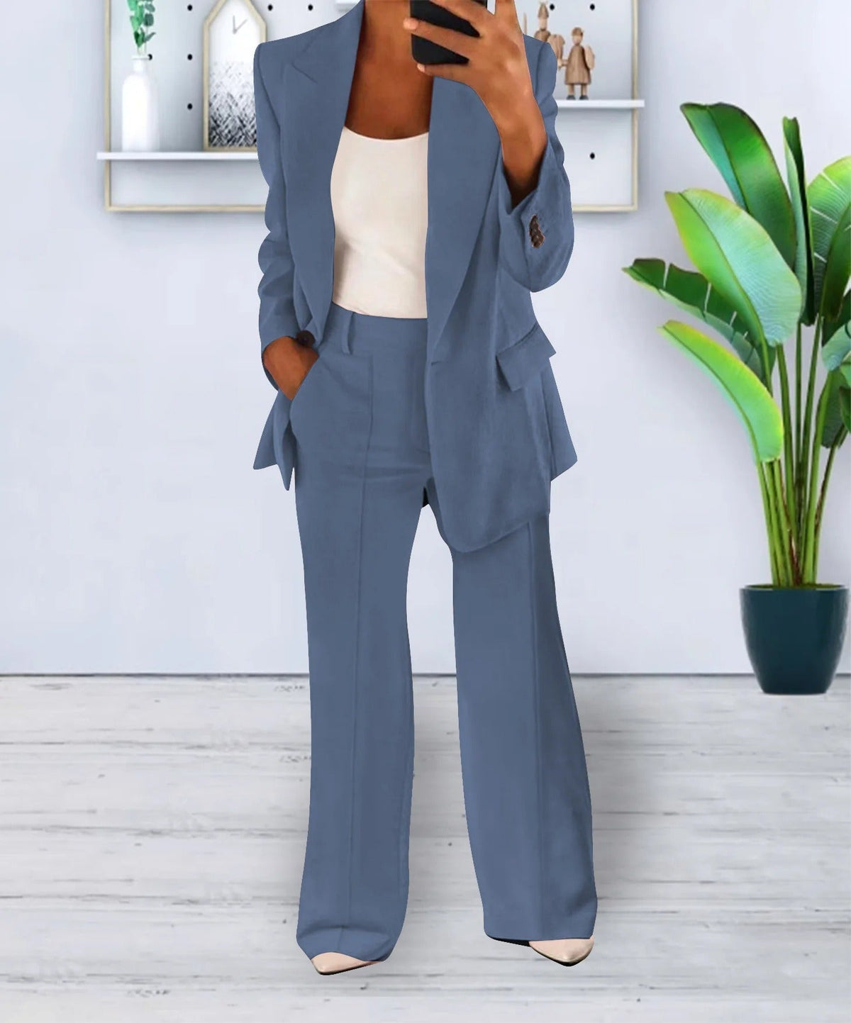 Blazer and Trousers Co Ord Set Women | Wide Leg Trouser Suit
