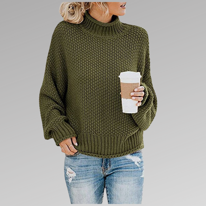 Women's Chunky Knit Jumper - Oversized Fit – Green