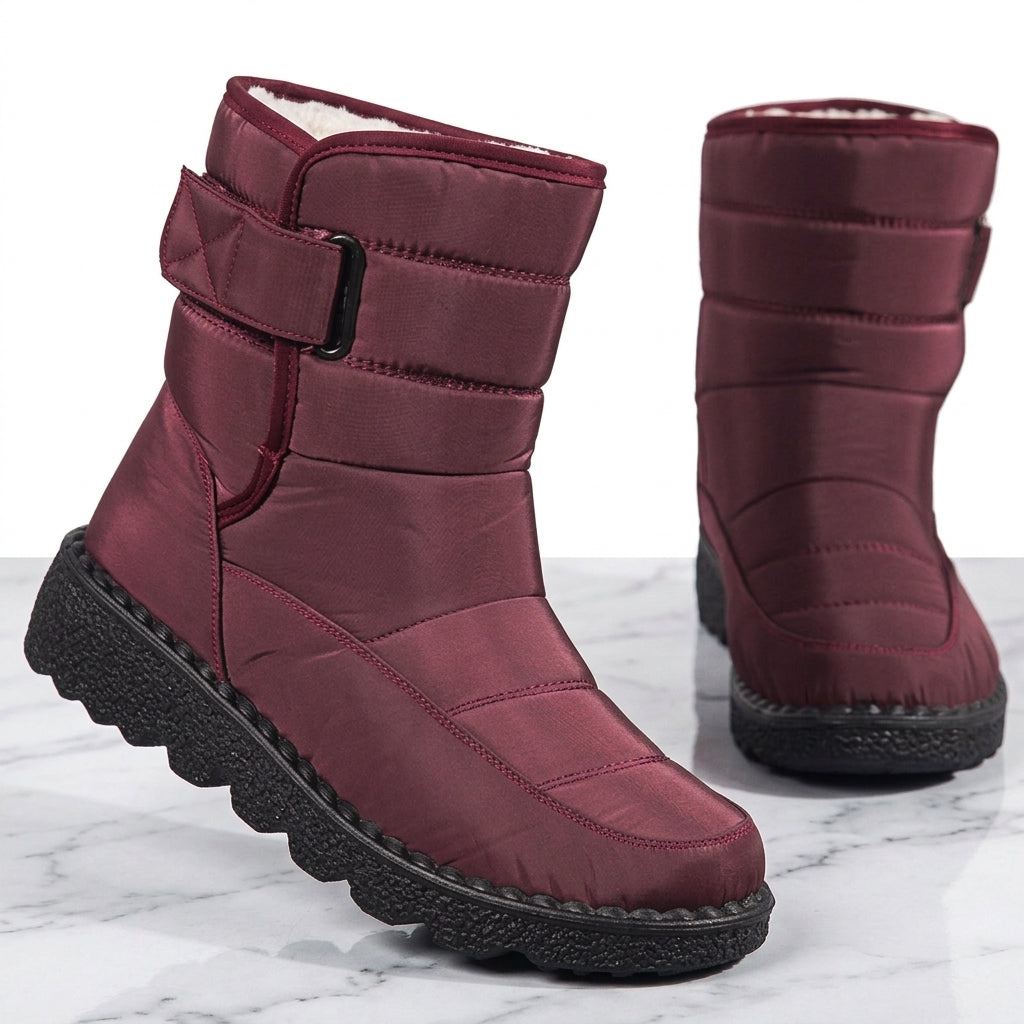 Women's Waterproof Quilted Snow Boots – Fur-Lined Non-Slip