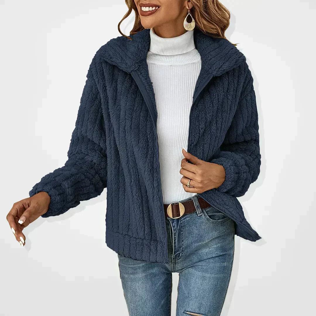 Women's Textured Fleece Cardigan Jacket