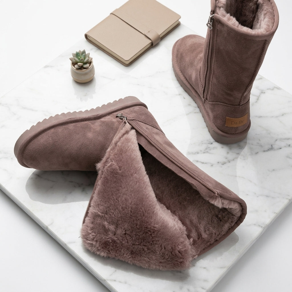 Women's Knee-High Snow Boots – Waterproof Faux Fur Lined Winter Boots