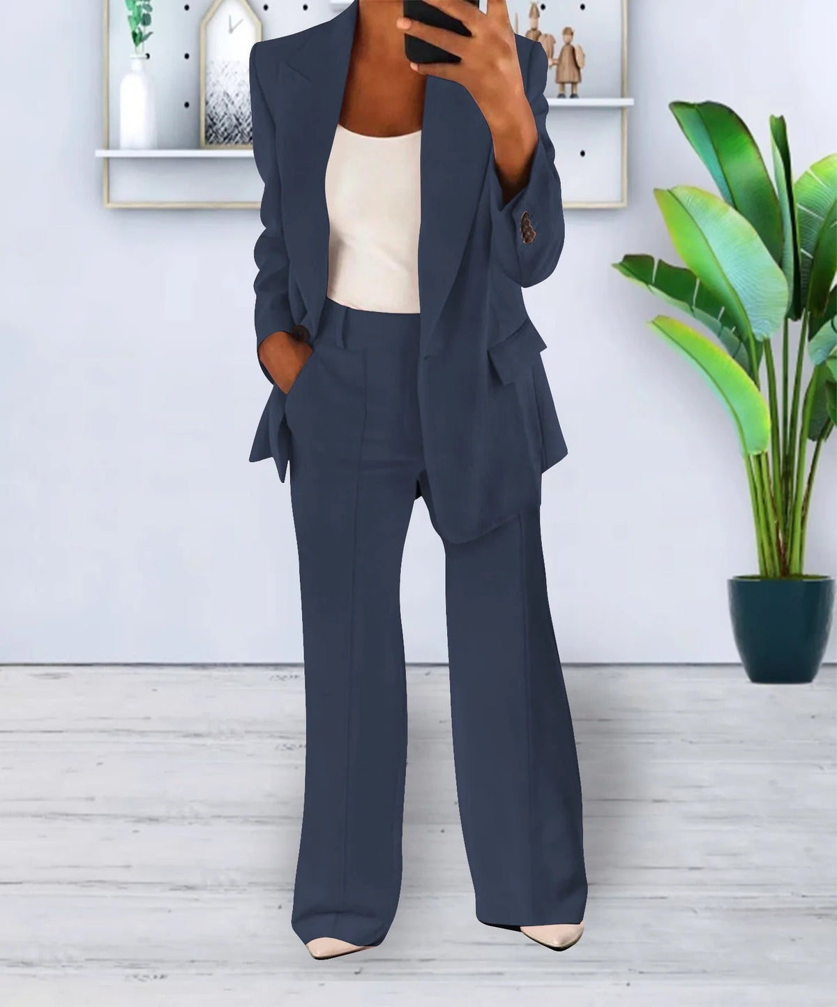 Blazer and Trousers Co Ord Set Women | Wide Leg Trouser Suit