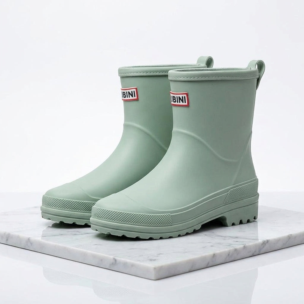 Women's Waterproof Mid-Calf Rain Boots with Non-Slip Sole