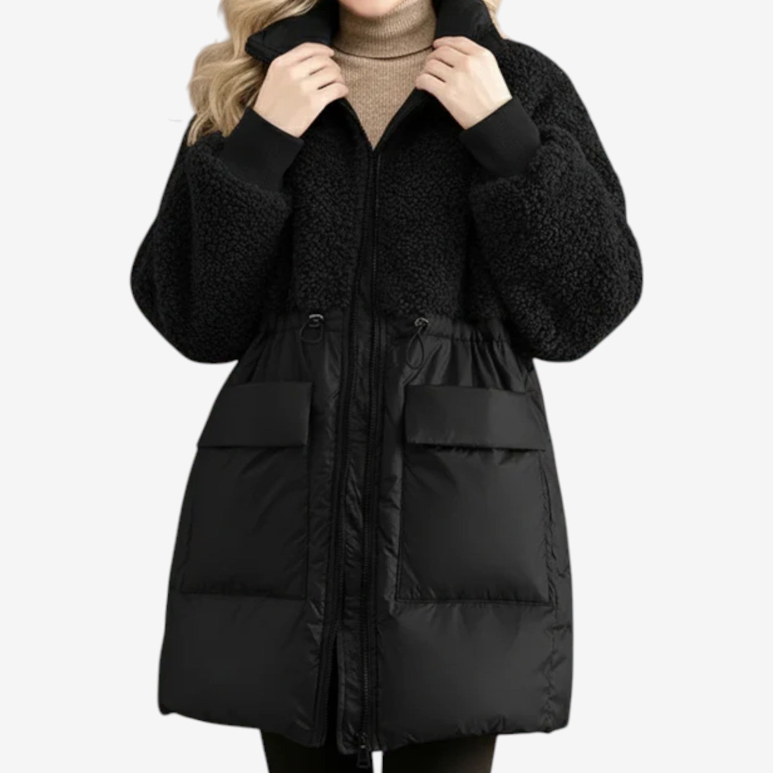 Women's Teddy Fleece Puffer Coat – Longline Winter Coat