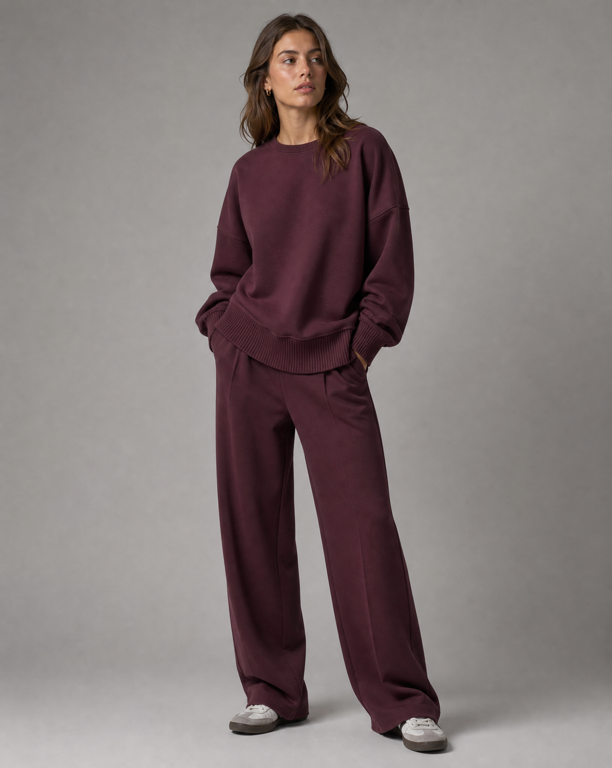 Women's Knit Co-ord Set – Long Sleeve Jumper & Wide Leg Trousers