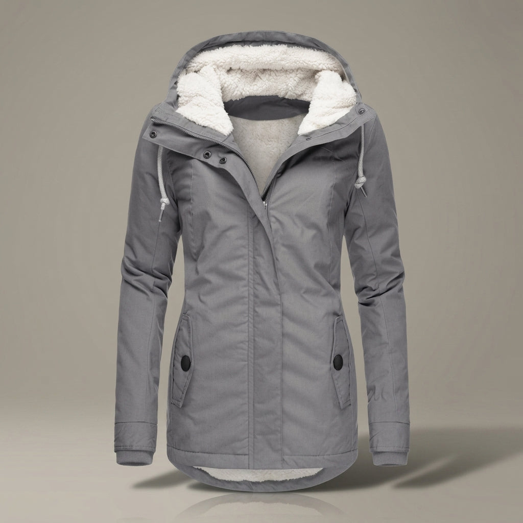 Women's Fleece-Lined Hooded Parka – Sherpa Winter Jacket