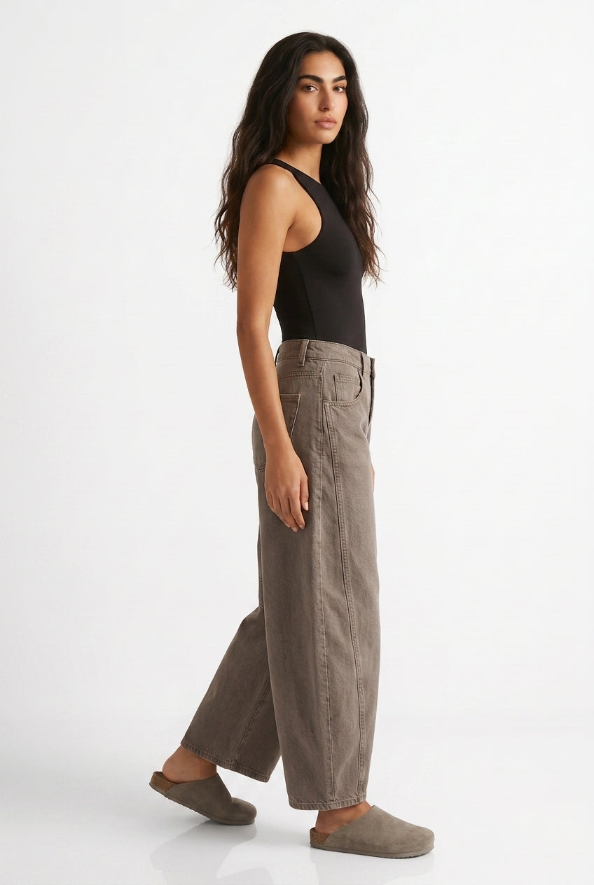 Women's Barrel Leg Jeans – High Waist Relaxed Fit