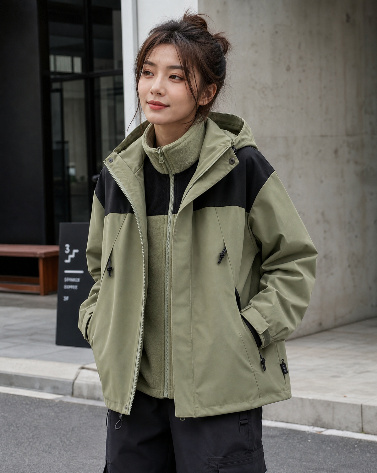 Women's 3-in-1 Fleece Winter Jacket – Waterproof Hooded Coat