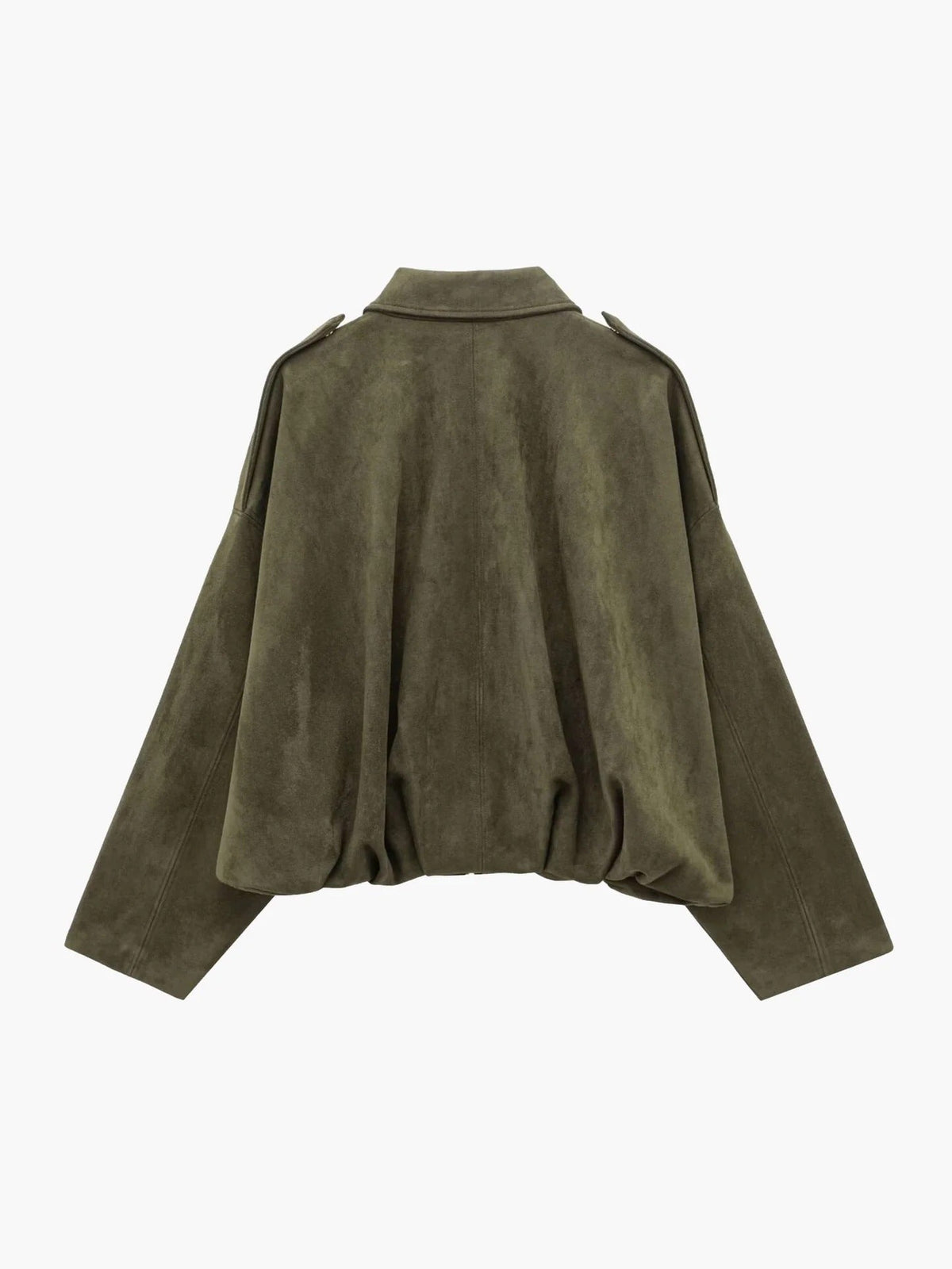 Women's Faux Suede Bomber Jacket – Collar Cropped Zip Jacket