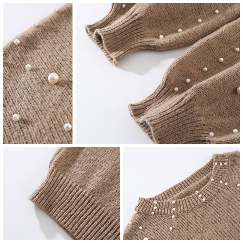 Women's Pearl Jumper – Balloon Sleeve Knit