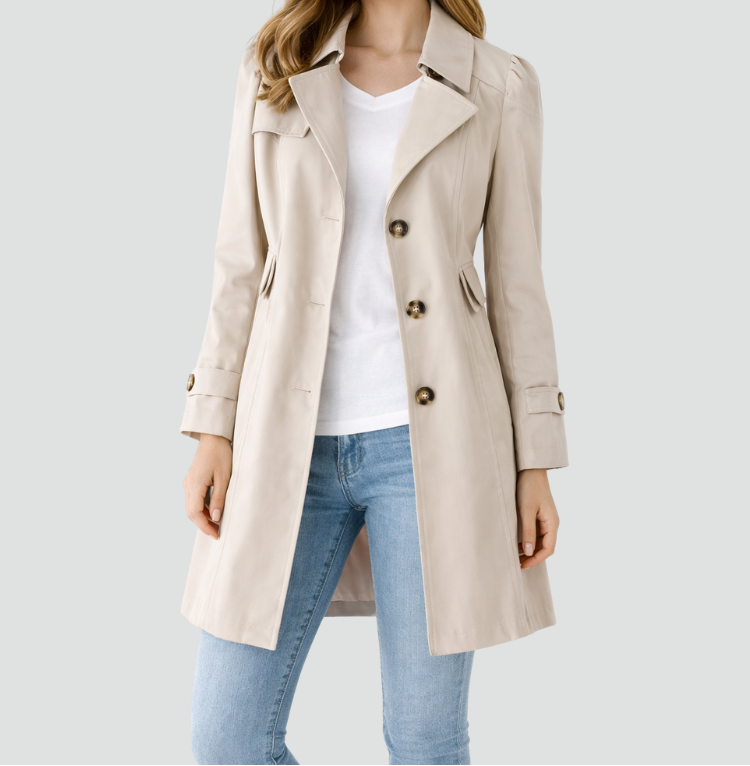 Women's Belted Trench Coat – Slim Fit Classic Lapel Coat