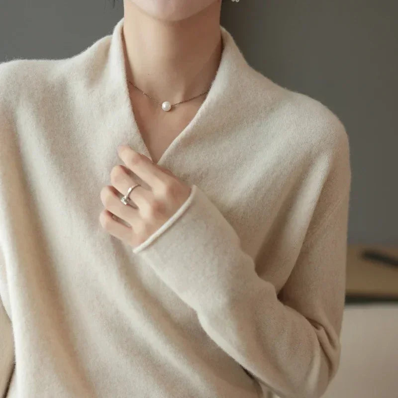 Women's V-Neck Knit Wrap Jumper