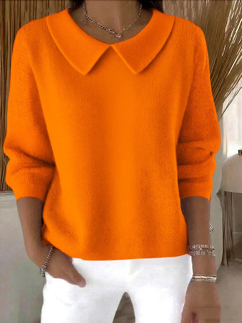 Women's Peter Pan Collar Knit Jumper – Relaxed Fit Pullover