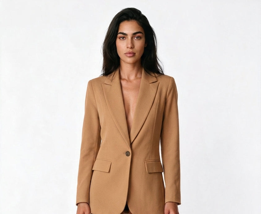 Women's Tailored Blazer – Single Breasted Notch Lapel Blazer Jacket