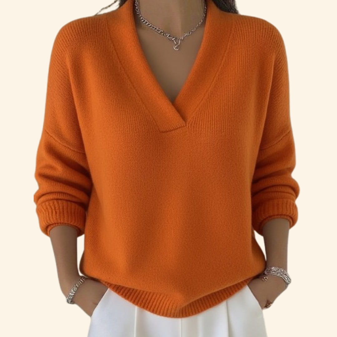 Women's V-Neck Jumper – Soft Knit Pullover