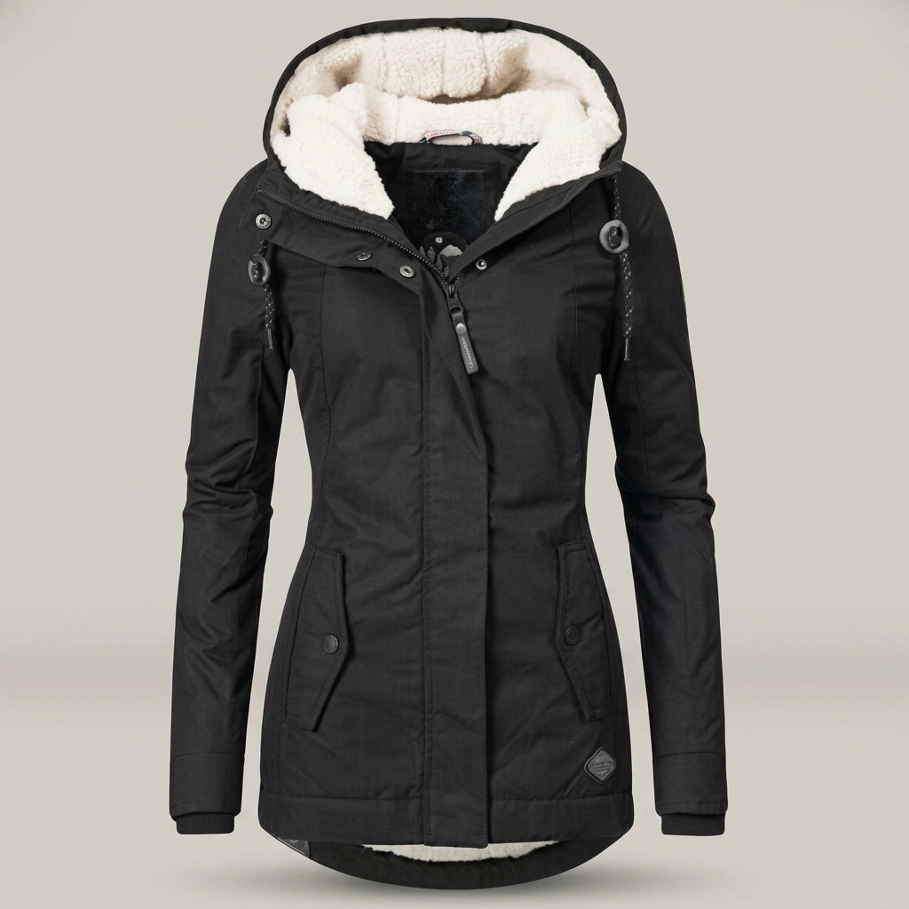 Women's Fleece-Lined Hooded Parka – Sherpa Winter Jacket