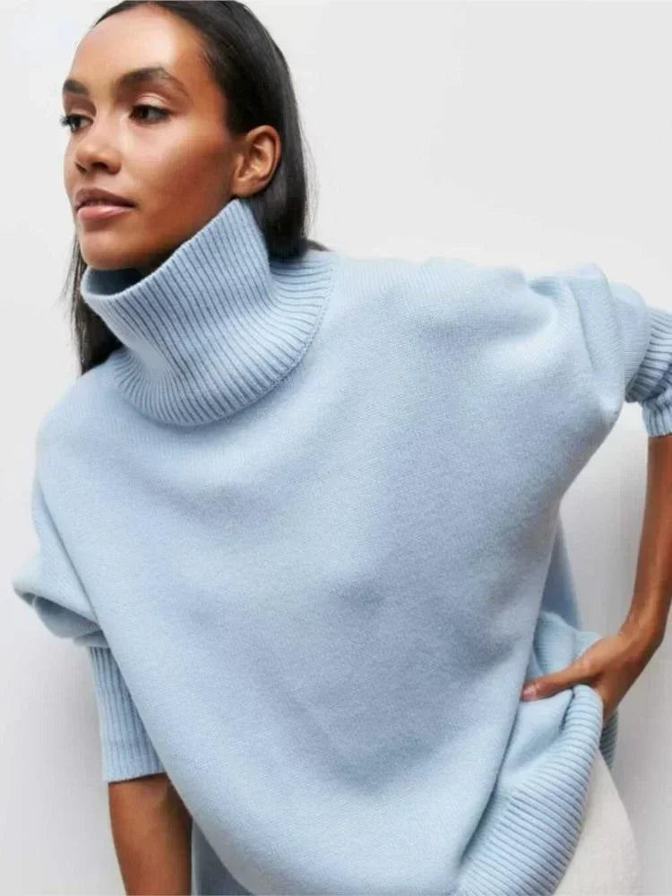 Women's Roll Neck Jumper – Chunky Knit