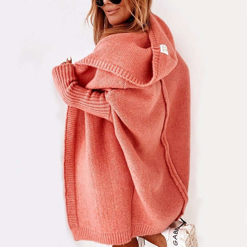 Women's Chunky Knit Hooded Cardigan