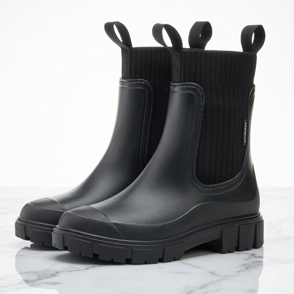 Women's Chunky Chelsea Boots – Ribbed-Knit Ankle Boots
