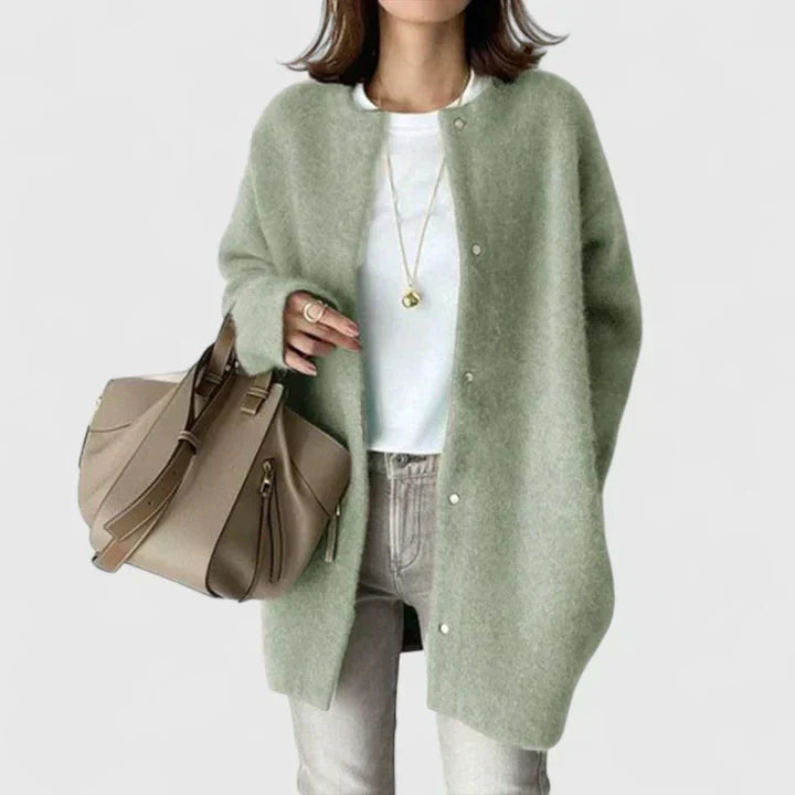 Women's Oversized Longline Duster Cardigan – Wool-Blend Knit