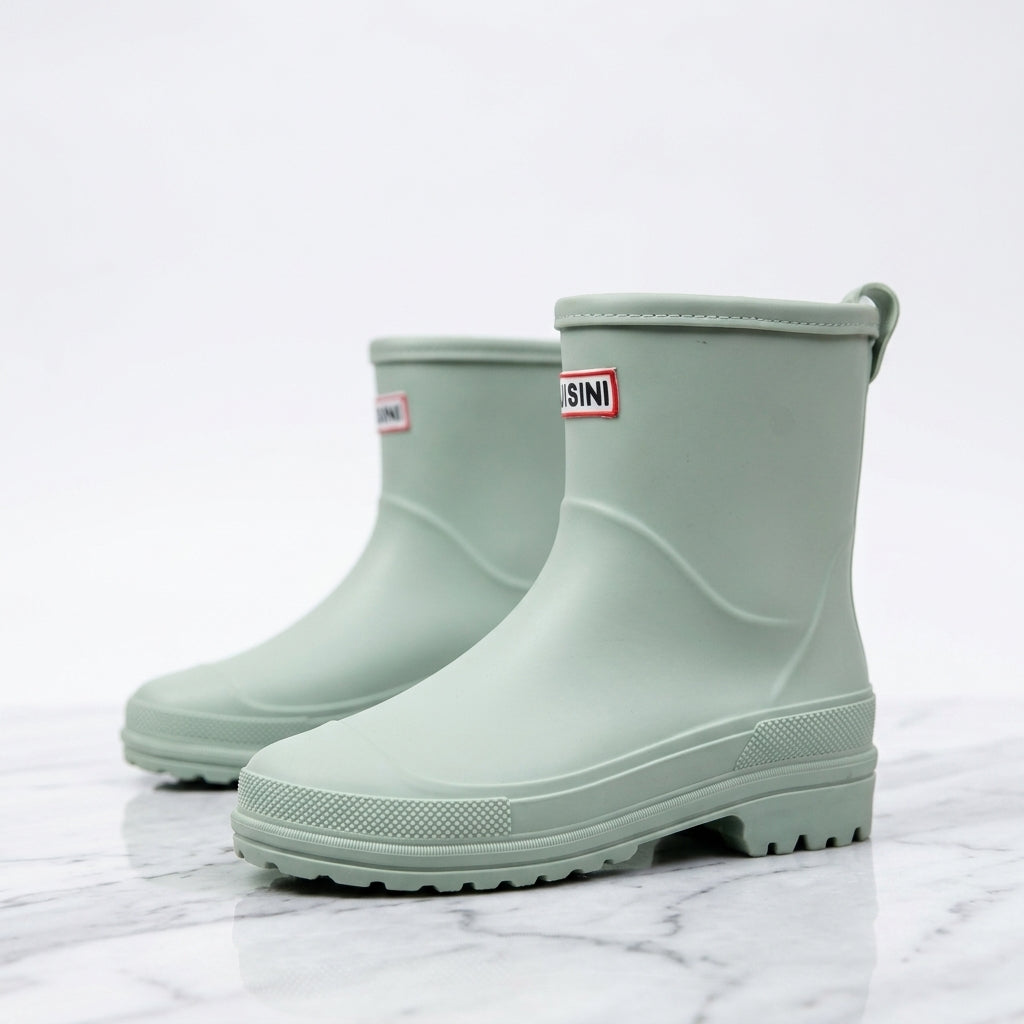 Women's Waterproof Mid-Calf Rain Boots with Non-Slip Sole