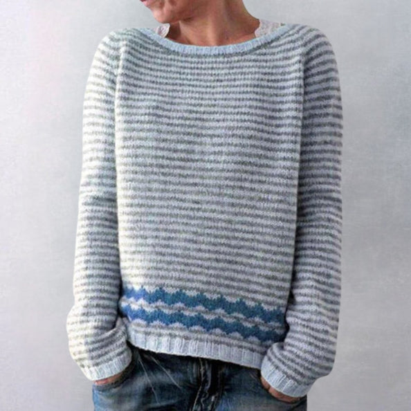 Women's Fair Isle Knit Jumper – Boat Neck Colourwork Sweater