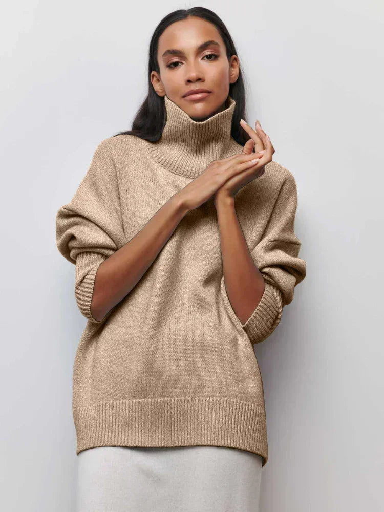 Women's Roll Neck Jumper – Chunky Knit