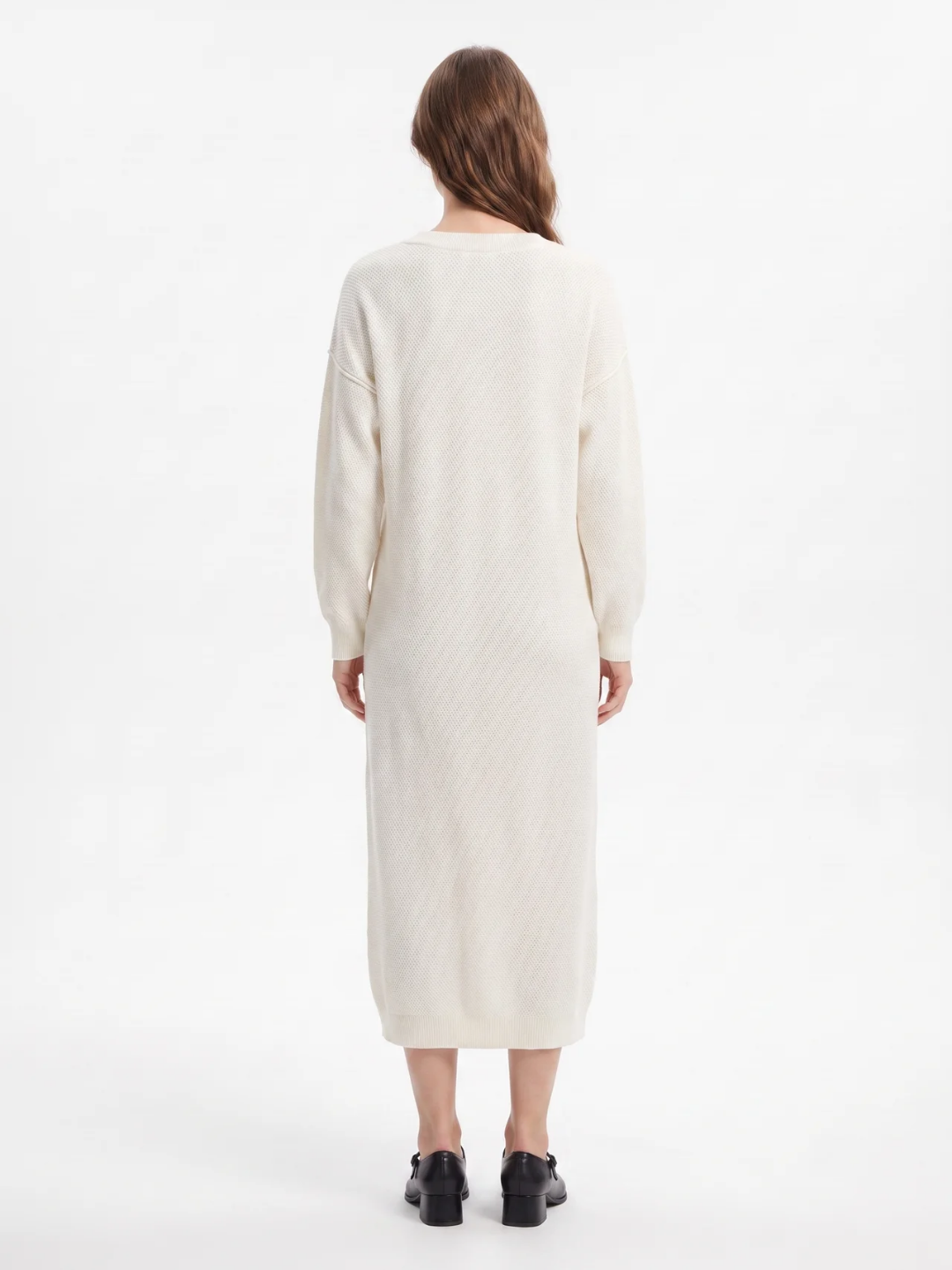 Women's Knit Button-Neck Jumper Dress – Long Sleeve
