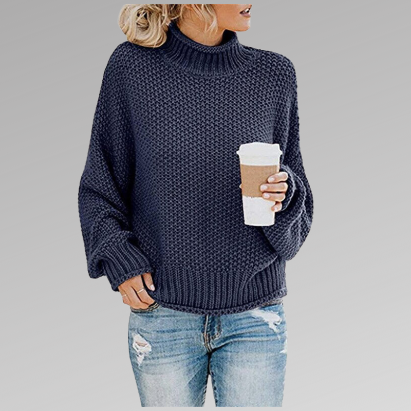 Women's Chunky Knit Jumper - Oversized Fit – Blue