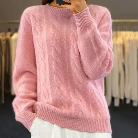 Women's Cable Knit Jumper – Soft Wool-Blend