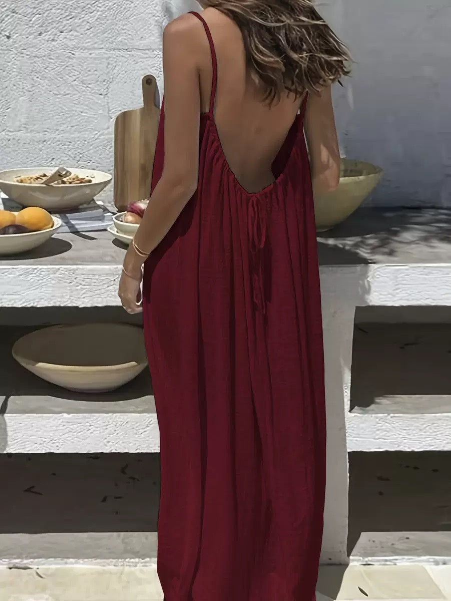 Women's Summer Maxi Dress – Spaghetti Strap Beach & Holiday Dress