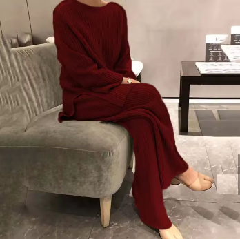 Women's Ribbed Knit Jumper & Trouser Co-ord Set